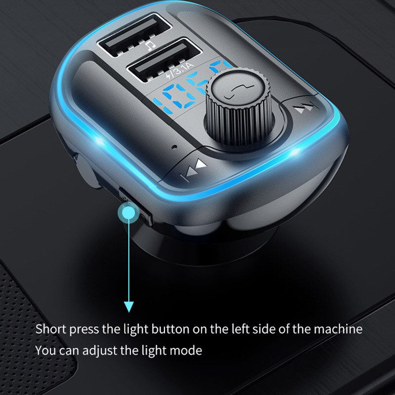 Car Wireless Bluetooth FM Transmitter Radio Adapter Kit MP3 Player 2 Port USB Car Charger LED Display Mobile Phone Charge In Car