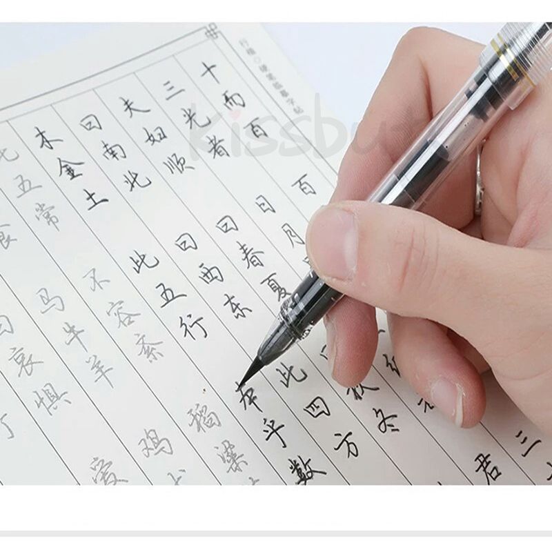 Fountains Brush Pen Transparent Gold Fountain Pen Calligraphy Soft Water Brush Drawing Writing Caligraphy Ink Pen Art Supplies