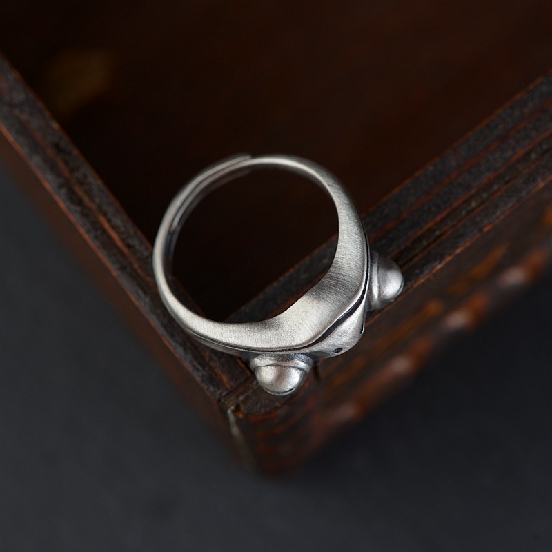 Balmora original 100% 925 sterling sølv sød frø ring til kvinder mænd åben stabling ring punk seje smykker anillos