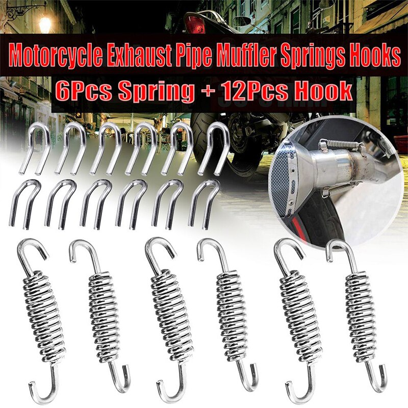 Bestever Exhaust Spring Hook Stainless Steel Spring Hook Motorcycle Exhaust Pipe Muffler Springs Hooks Motorcycle Exhaust System