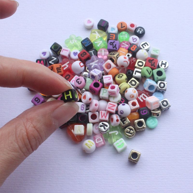 Cubo de cuentas con letras del alfabeto para niñas, pulseras de nombre, collares, manualidades DIY, juguetes, 1200 Uds.
