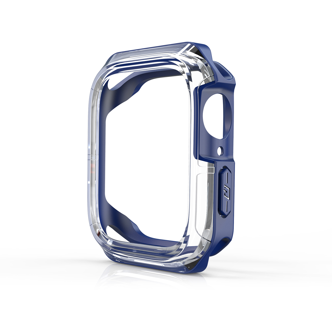 Til hello watch 3 plus etui beskyttelsescover pc+tpu gennemsigtigt tofarvet pansret uretui  h12 dt8 microwear ultra 3 smartwatch: Xs / Blå