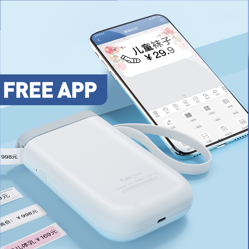 Mini langaton tarratulostin kannettava taskutarratulostin kannettava bluetooth lämpötarratulostin kotikäyttöön toimistotulostin  d11