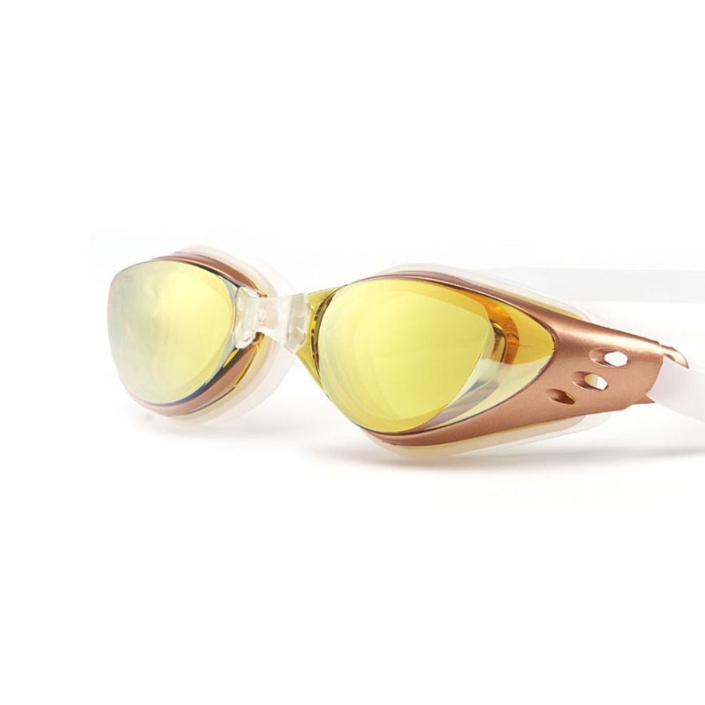 Anti Fog Lens Zwembril Waterdicht Anti-Uv Zwembril Anti-lekkage Zachte Gegalvaniseerde Zwembril Voor Zwemmen: GRIJS