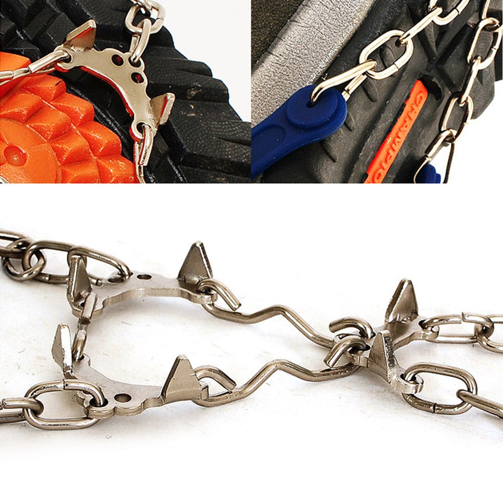 1 silicone paio Inverno Tacchetti Antiscivolo Scarponi Da Neve Escursioni tutto'aperto 6 Denti Scarpe da Ginnastica picchi Catena Accessori Da Ghiaccio Ramponi Arrampicata