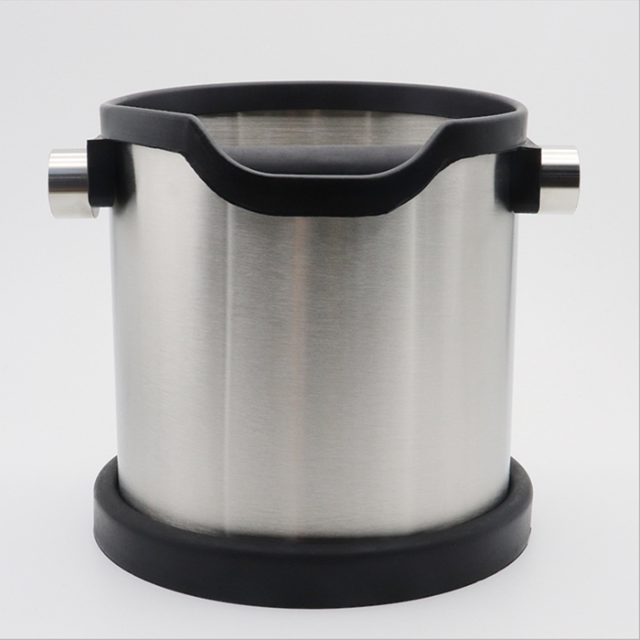 Culinaris Espresso Knock Box set met toevoeging 41700 uitklophouder, koffiedikhouder, afklopbak, uitslagdoos, espresso-uitslagdoos, zwart, mat, set van 2