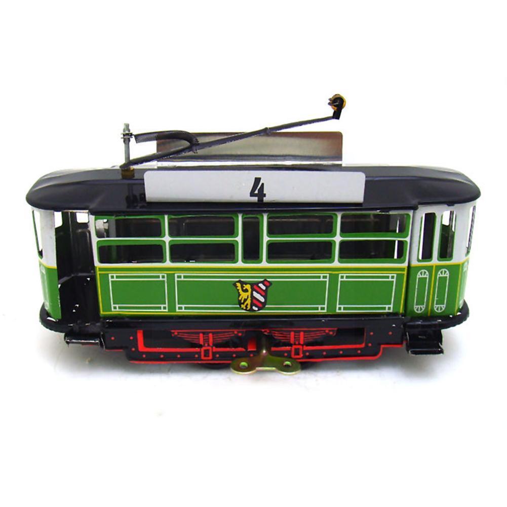 Retro Wind Up Tram Kabel Bus Clockwork Tram Speelgoed Tram Met Polen Retro Speelgoed Voor Volwassenen En Kinderen Blikken Speelgoed o8m5