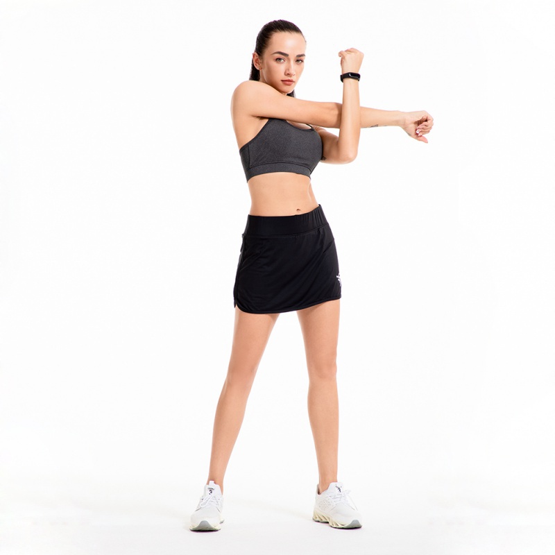 Kvinders aktive atletiske skort letvægtsnederdellommer hurtigtørre pencil nederdele med shorts indvendig til løb tennis golf træning