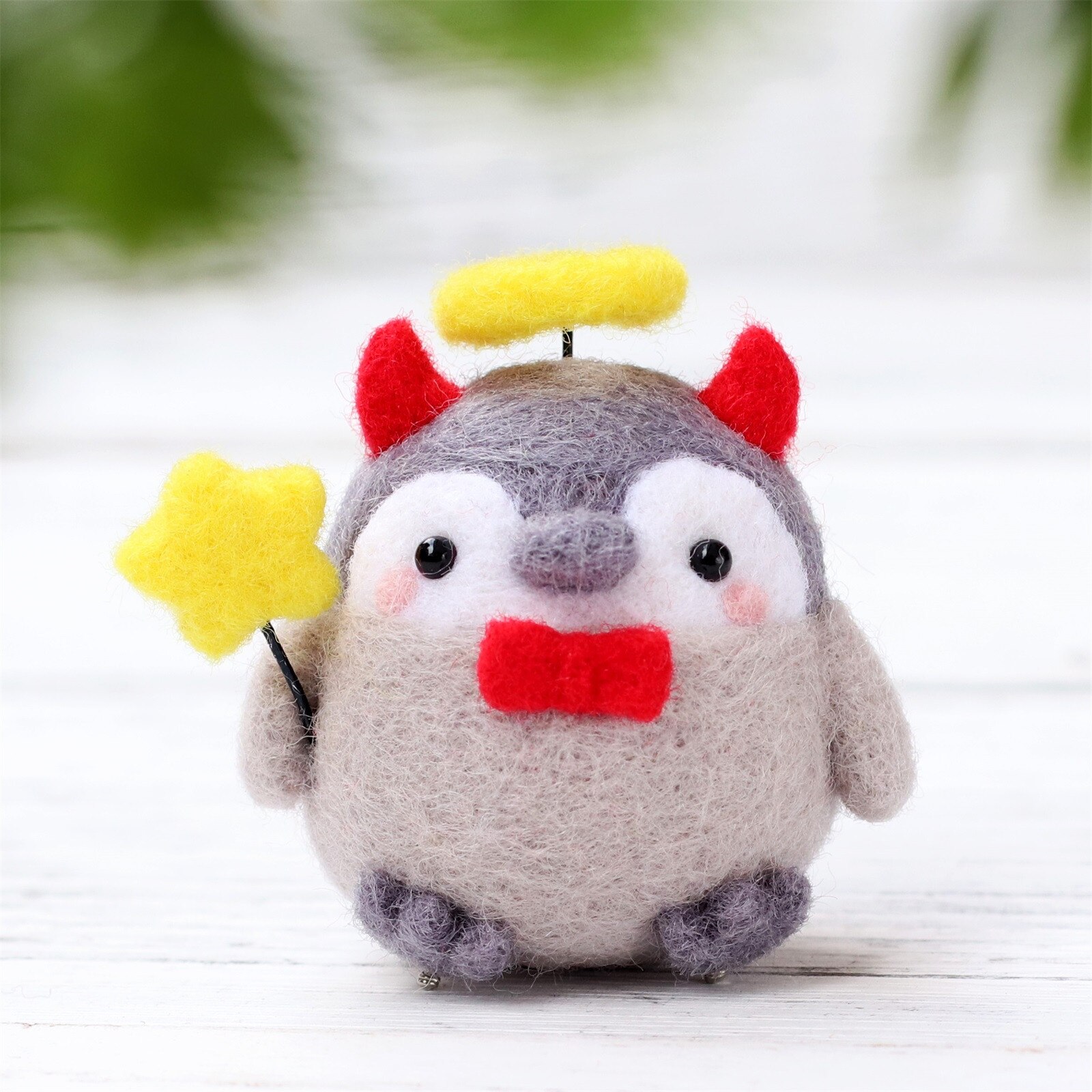 Kawaii Pinguin Handgemachte DIY Sack Wolle Filze Material Paket Nadel Filzen Bausatz Plüsch Spielzeug Erwachsene freundlicher Anfänger Hause Spaß Fieltro