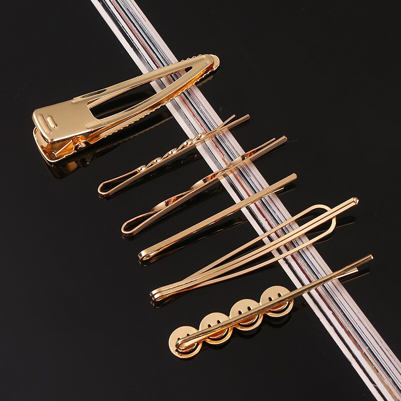 Geometrische Haarspangen, Haarspangen, Haarnadeln für Frauen und Mädchen, goldene Metall-Haarklammern, Haarschmuck, Kopfschmuck, Haarnadel, Kopfbedeckung