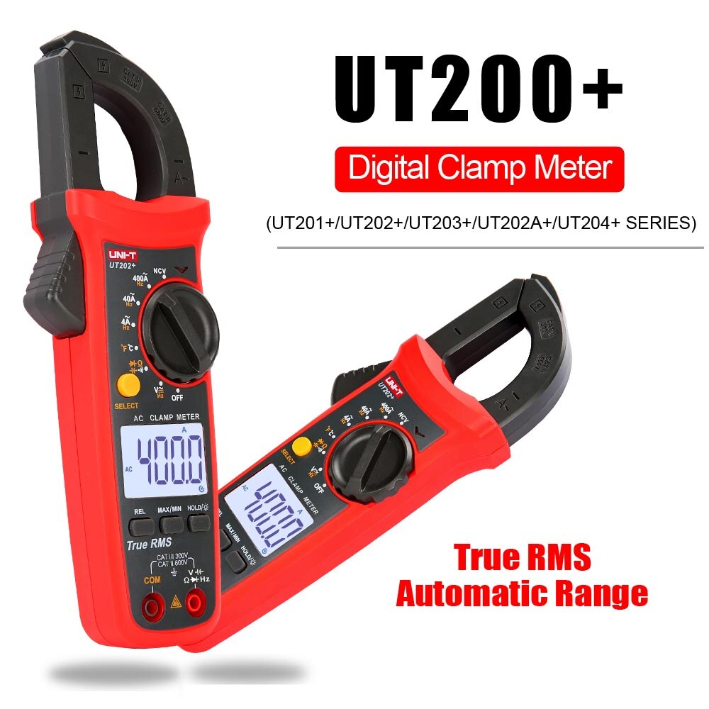 UNI-T Digital Clamp Meter UT201+/UT202+/UT203+/UT202A+/UT204+ True RMS 400-600A Automatic Range High Precision Multimeter Tester