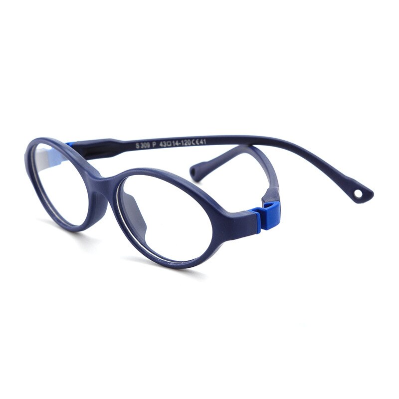 AIMISUV Unisex TR90 Flexible ultraligero montura gafas infantiles Rosa óptico silicona transparente gafas de los niños UV400: C5Drak Blue