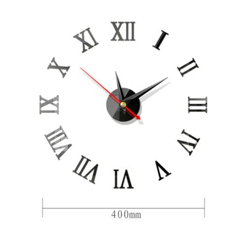 Luxo 3d diy relógio de parede numeral romano espelho adesivo casa sala arte quente novo romanesque relógio de parede adesivos decoração da parede