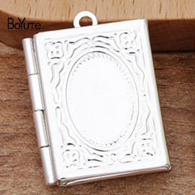 BoYuTe (10 części/partia) 19*26MM prostokąt medalion zdjęcie medalion książki wisiorek medalion pływające medalion uroki: srebro platerowany
