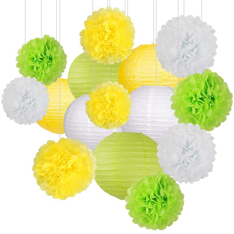 DIY Baby Shower Festival Party Supplies Wedding Birthday Tissue Paper Pom-poms Flower Ball Lanterns Set Decoration