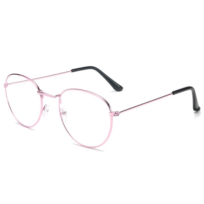 Monture de lunettes rondes en métal Vintage pour femmes et hommes, montures pour lunettes optiques, couleur or/noir/argent, accessoires lunettes: 2-Purple