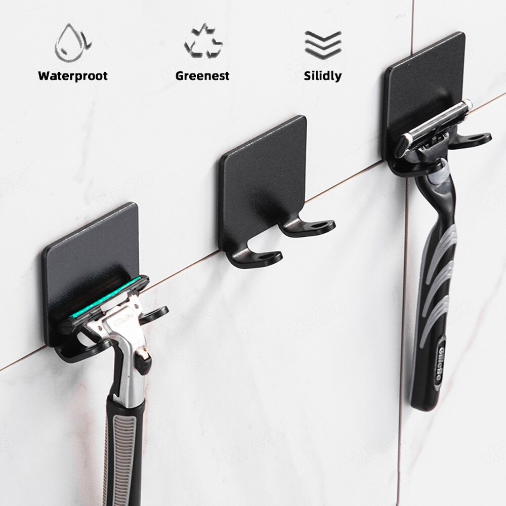 Porte-rasoir mural, crochet de rangement de douche, porte-rasoir de salle de bain, étagère de produits, étagères de rangement de cuisine