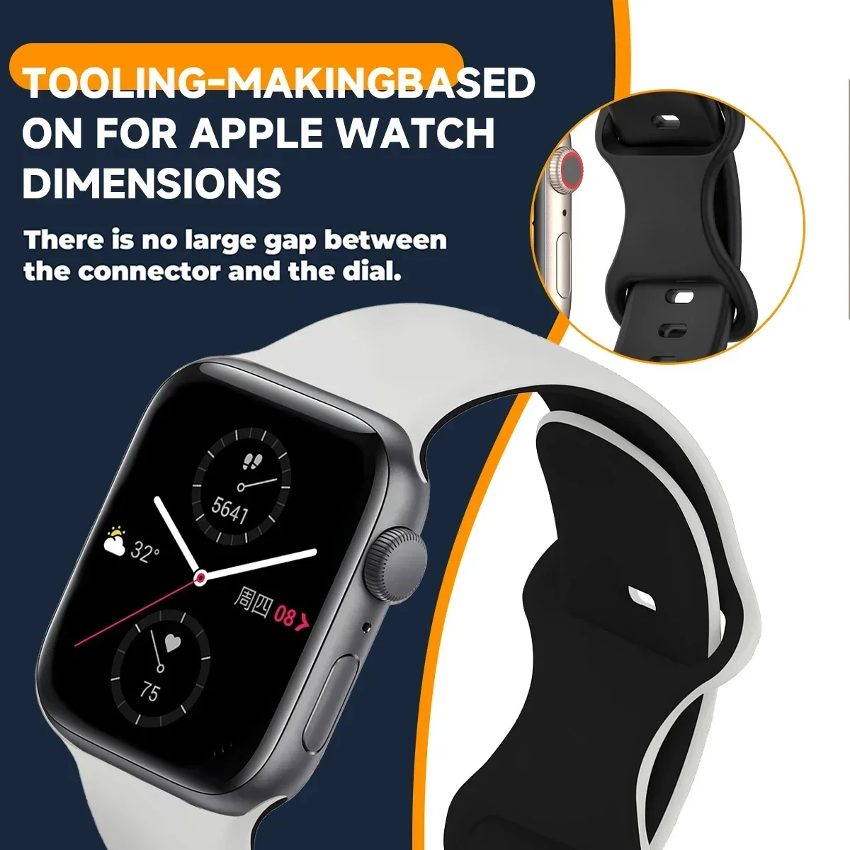 Tofarget sportssilikonrem til apple watch ultra 2 49mm 46mm 45mm 44mm 42mm rem til iwatch series 10 9 8 7 6 5 4 klokkerem