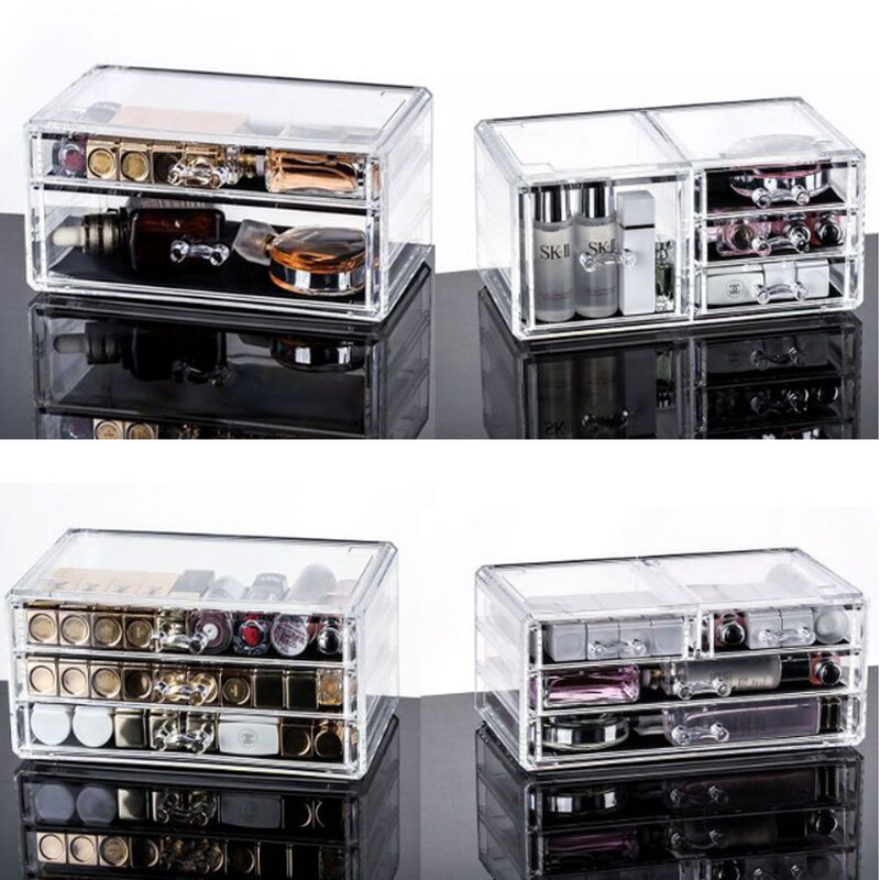 Meerdere Stijlen Drawer Make Organizer Cosmetica Opbergdoos Transparant Plastic Doos Lipstick Sieraden Display Stand WF1021