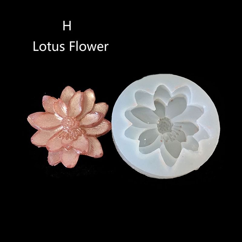 Moldes de silicona flor de loto para manualidades, accesorios de resina de Camelia, peonía, Margarita, herramientas de fabricación de Moldes de resina epoxi,: H