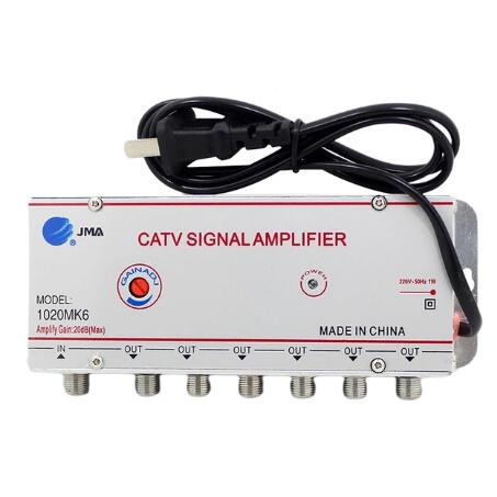 Adjustable 1 In 2/3/4/6/8 Out Cable TV Splitter Amplifier 20dB Digital TV Antenna Signal Booster 45Mhz to 860MHz 220V: Blue
