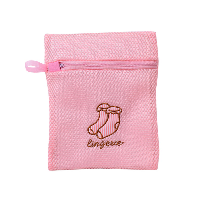 Sac à linge zippé en nylon pliable pour machine à laver, sac à linge pliable pour soutien-gorge, chaussettes, sous-vêtements, filet de lavage: 18 x 22cm 1pc