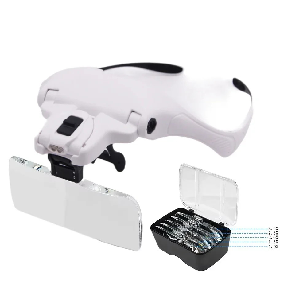Salmue Double Eyes sieradenlens, nieuw vergrootglas met vergrootglas van 4 stuks (10x, 15x, 20x, 25x) voor Double Eye Watch Jewelry Repair Loepbril