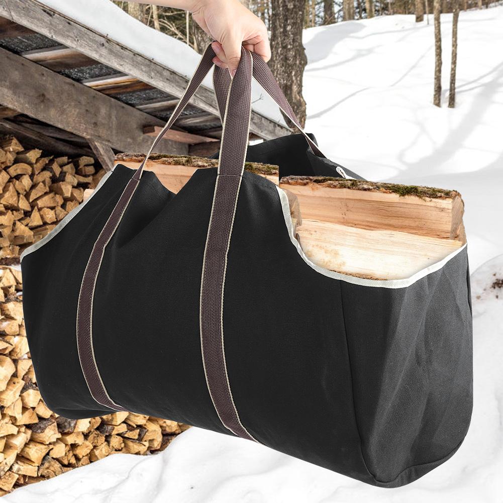 Large Capacity Wood Log Carrying Bag Outdoor Firewood Carrier Holder Farmer Storage