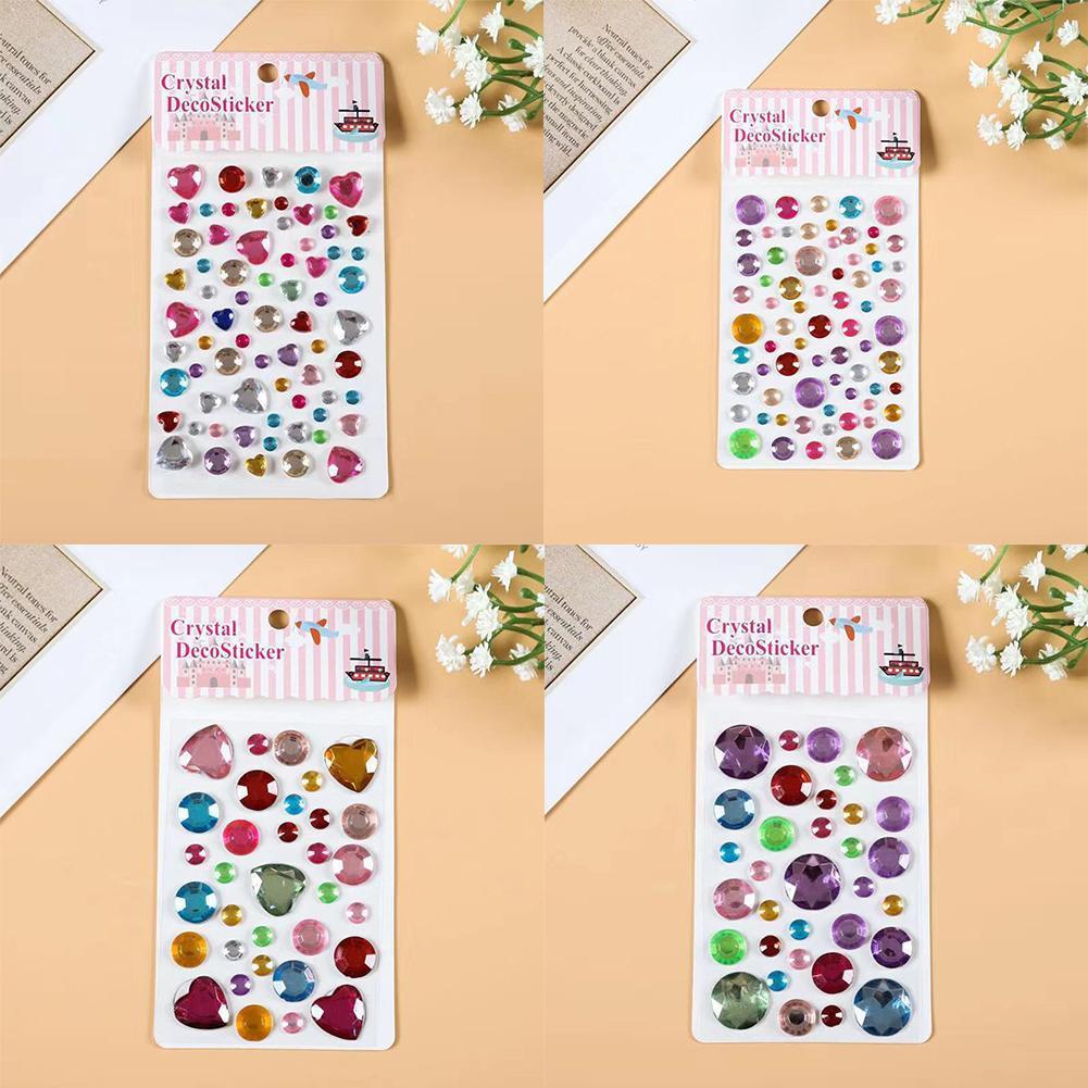 Pegatinas de diamantes de imitación 3D DIY para niños, decoraciones tridimensionales de coche de cristal acrílico, pegatinas de ordenador para Álbum de niños U2I3