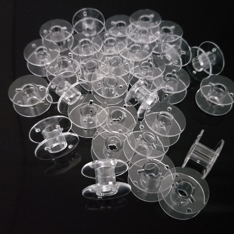 30Pc Transparent Empty Bobbins Sewing Machine Spools Clear Plastic Sewing Bobbins AA7247-4