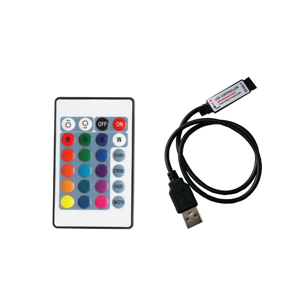 24 toetsen RGB Controller DC 5V USB LED Strip Mini RF Afstandsbediening Voor RGB 5050 3528 5630 SMD ledstrip Licht JQ