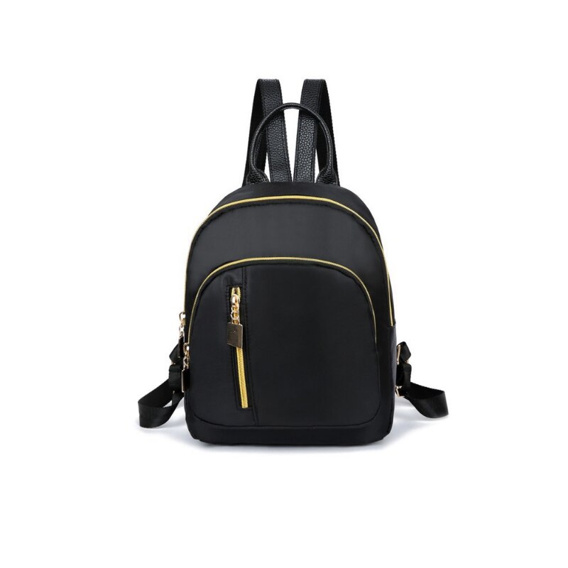 femmes filles noir Nylon Mini sac à dos voyage école sac à dos sacs à bandoulière fermeture éclair noir: Default Title