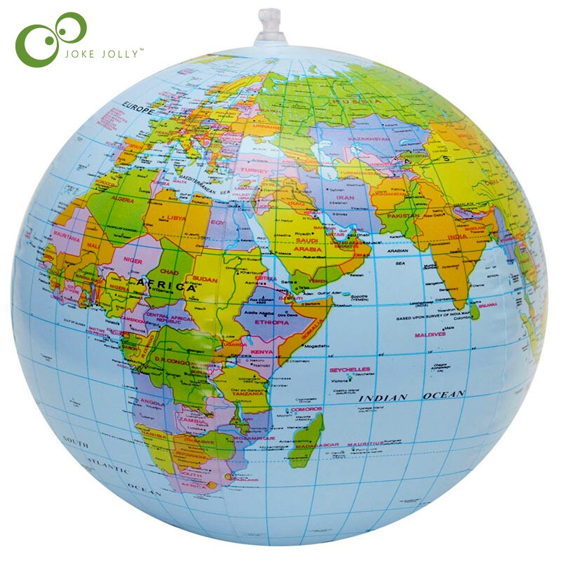 16 Inch Opblaasbare Globe Kaart Bal Squishy Speelgoed Vroege Onderwijs Geografie Speelgoed Kaart Ballon Strand Bal Speelgoed Voor Kinderen gyh