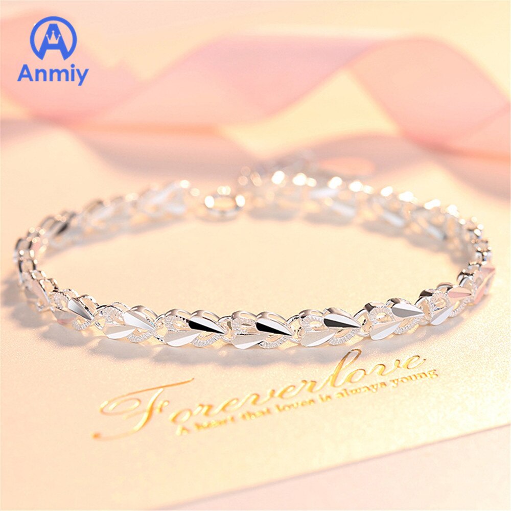 Anmiy nouvelle personnalité créative Simple coeur à coeur femmes Xo quatre feuilles trèfle Bracelet