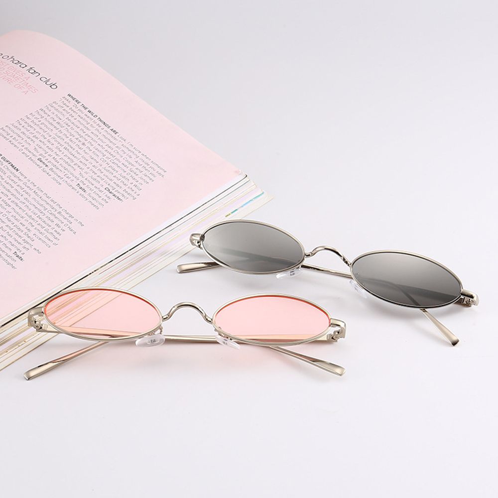 Gafas de sol pequeñas Steampunk Vintage para hombre y mujer, anteojos de sol pequeños con marco de aleación, adorables, Mini gafas ovaladas, protección UV400