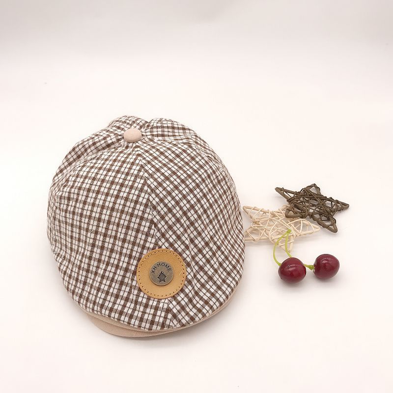 Berretti scozzesi per neonati neonati cappelli con visiera nuovi accessori estivi per bambini cappellino da sole cappelli in cotone 4 colori: KHAKI