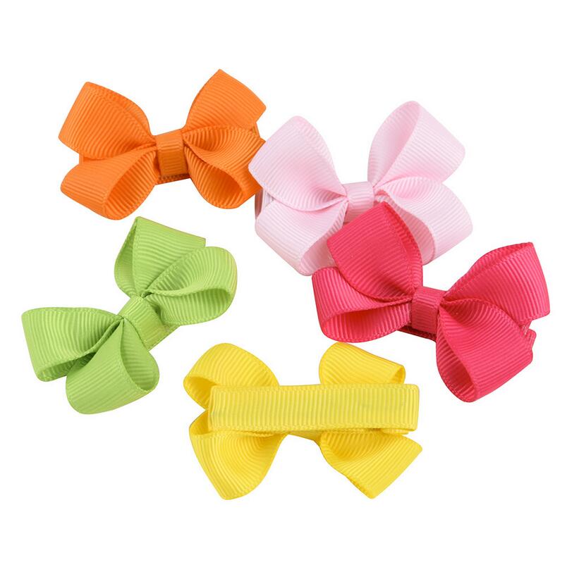 40 Pieces 20 Colors in Pairs Baby Girls Fully Lined Hair Pins Tiny Hair Bows Alligator Clips for Little Girls Infants Toddler