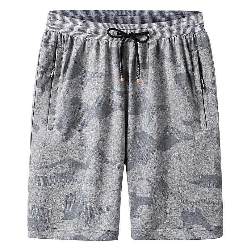 Plus size 7xl 8xl herr s 95%  bomull sommar coola shorts herr kamouflage casual män jogging träning korta byxor kläder: Grå / L
