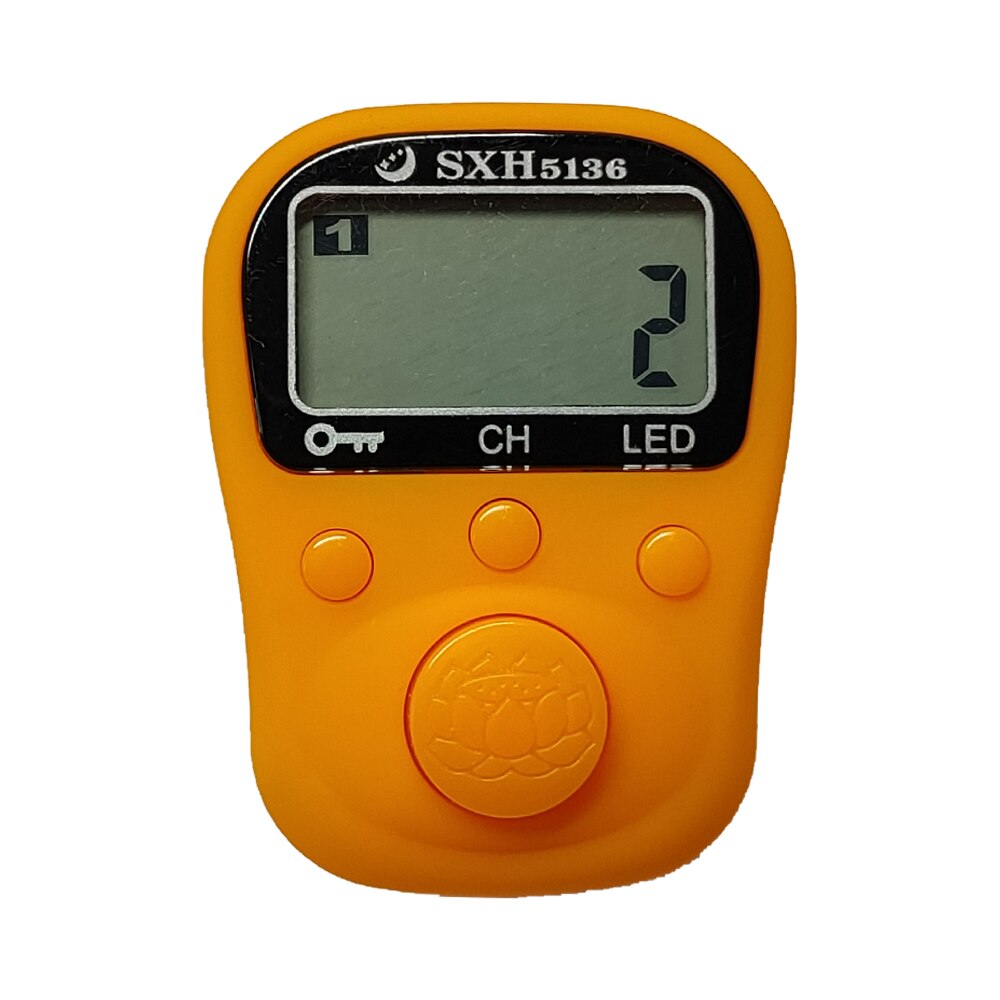 6 Digitale Lcd Elektrische Hand Tally Ring Teller Oplaadbare Batterij Led Licht 5 Kanalen Key Lock Functie Geschenkdoos Verpakking: Orange