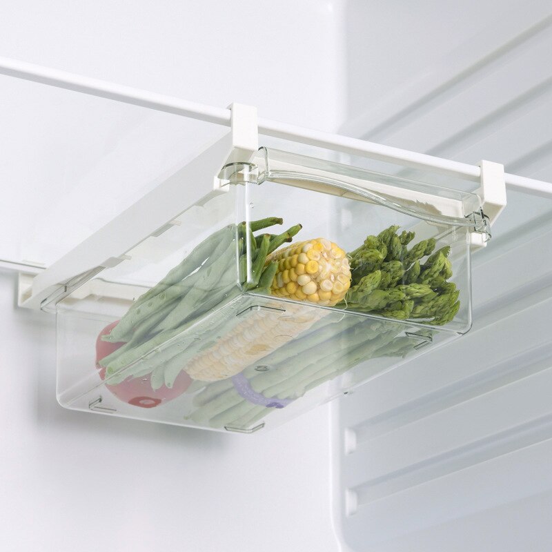 Plast opbevaringsbeholdere skuffe arrangør kasser plast boks opbevaring æg køleskab organizer skuffe gennemsigtig justerbar