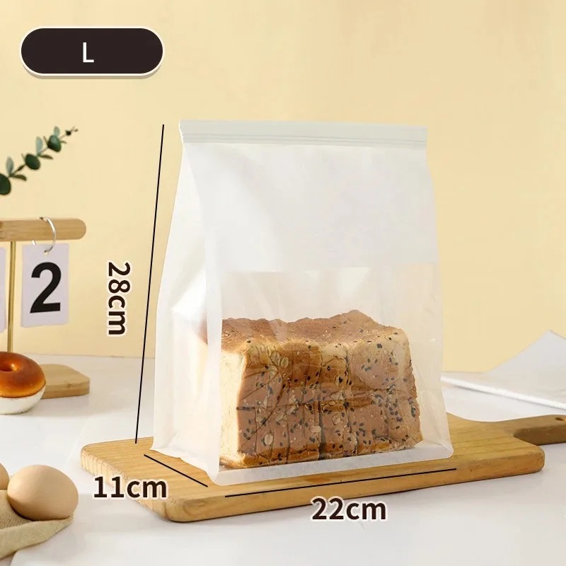 Bolsa de embalaje para pan con cierre hermético, embalaje transparente enrollado en alambre para galletas y pasteles, 30/50/100 unidades: Beige / 9.5x9.5x11 cm