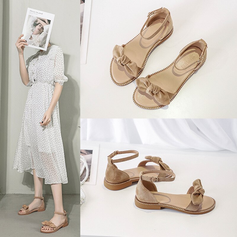 Skor dam bowknot sandaler sommar gladiator bohemia sandaler dam sommar strandskor kvinnliga sandaler mujer sandalias mujer