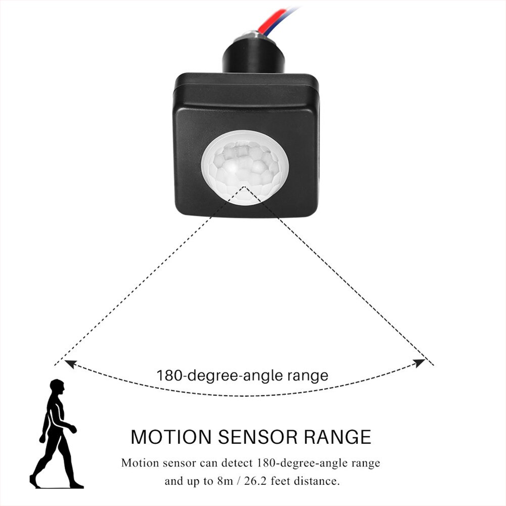 Pir Motion Sensor 12Mm 220V Infrarood Automatische Beweging Detector Timer Dc 12V Outdoor Sensor Licht Schakelaar Voor led Gloeilamp