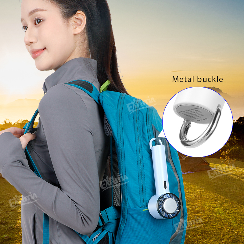 Draagbare mini-handventilator Koeling koeling Hangende rugzak kleine ventilator buiten 2000mAh USB oplaadbare handventilator