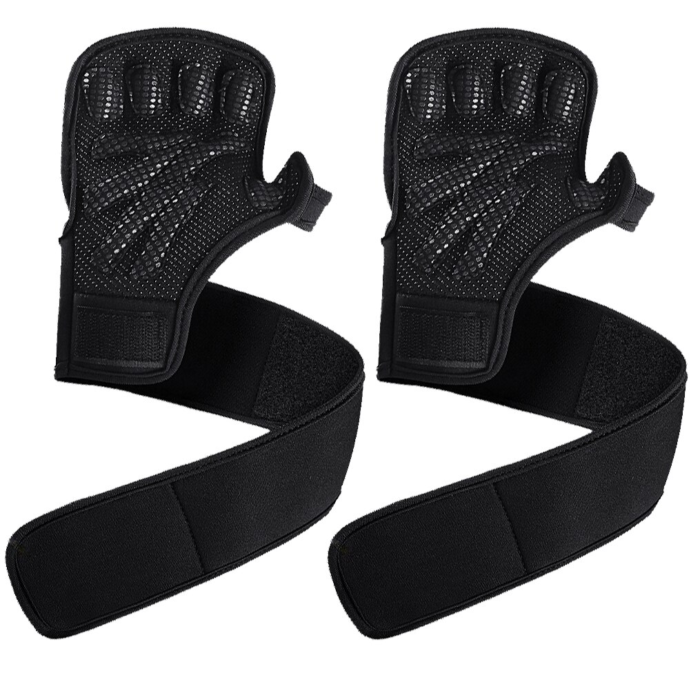 1 paar zwarte handschoenen sporthandschoen beschermende handschoenen sport fitness handpalmbescherming
