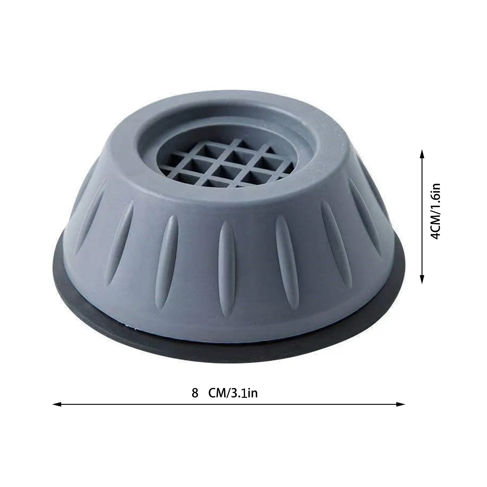Almohadillas antivibración para pies, alfombrilla de goma antideslizante para lavadora, soporte de amortiguadores, soporte de 8cm, 1 unidad