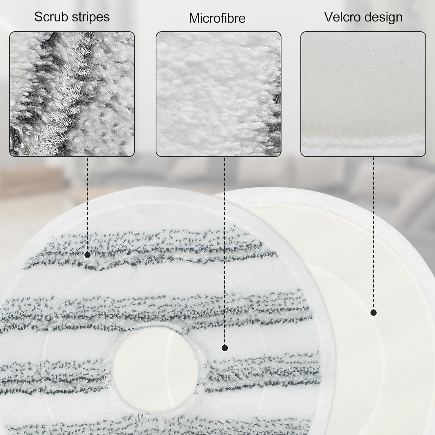 Moppepuder til erstatning af vileda clean spin moppehoved, udskiftning af vaskbart hoved i mikrofiber til rengøring af gulve