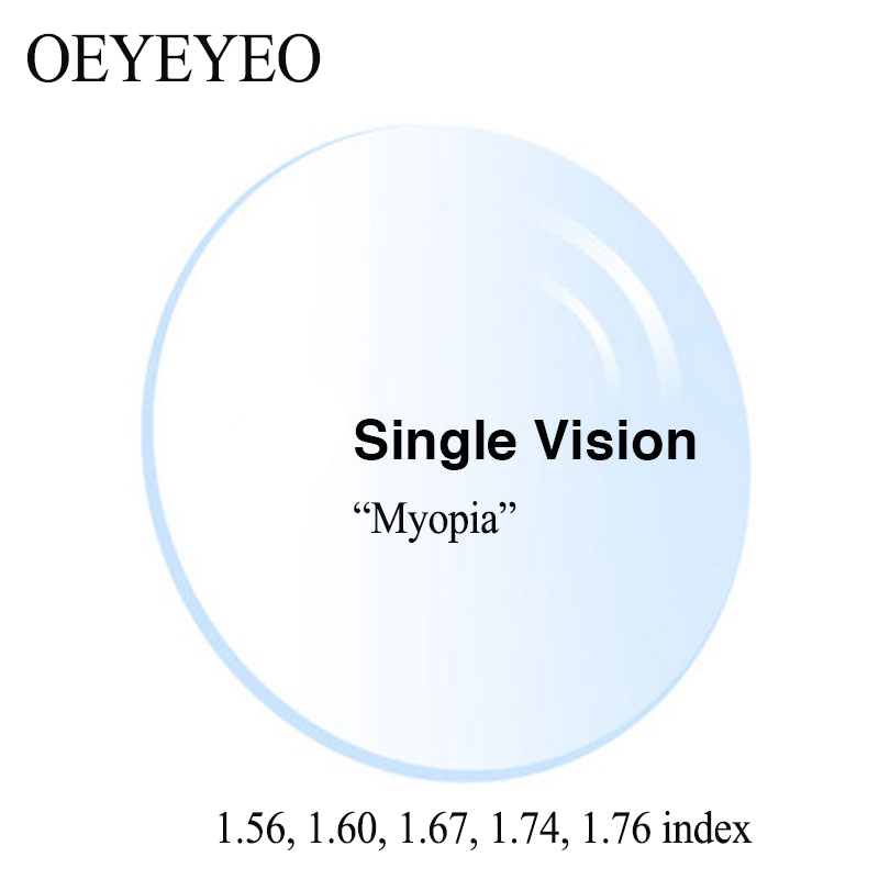 Optiska recept singelsyn asfäriska hmc tcm uv harts receptbelagda linser närsynthet astagmatism 1.56 1.60 1.67 1.74 index