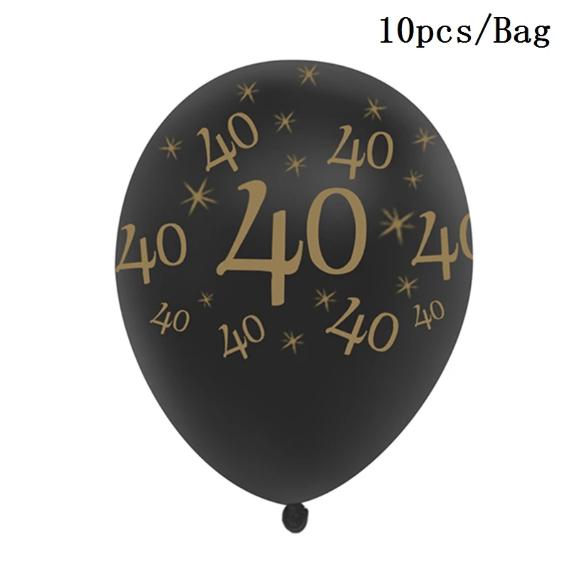 Cheer 40 Black Gold Balloon Happy Birthday 40 Years Balloons 40th Birthday Party Decoration Adults Foil Latex Baloon 40 Birthday: MINT GREEN