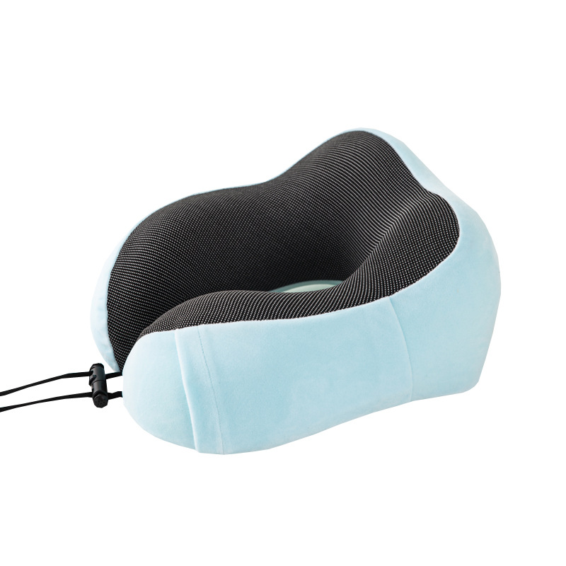 memory foam neck pillow massage cushion travel vacation car seat rest: lake blue